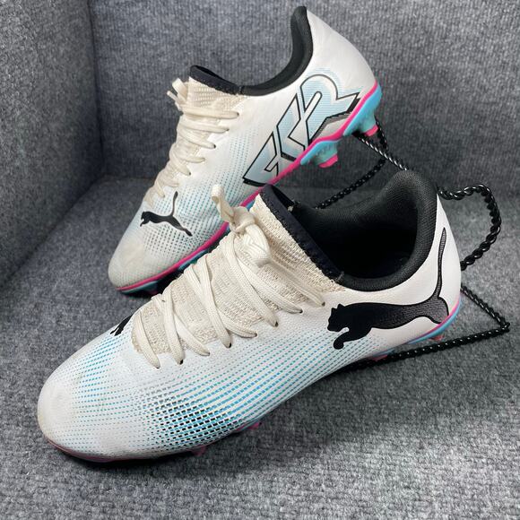 Puma Future 7 Play FG/AG Soccer Cleats Youth 5 White 107734-01 Firm Ground - Picture 1 of 11
